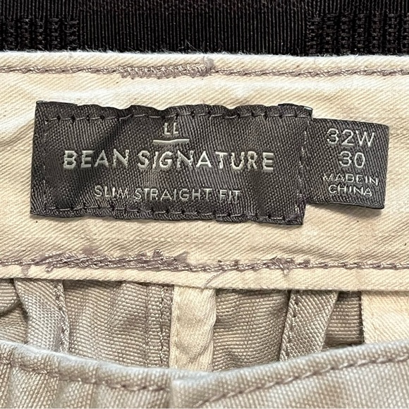 Bean Signature Tan Slim Straight Fit Pants. Size 32x30 - Picture 3 of 7